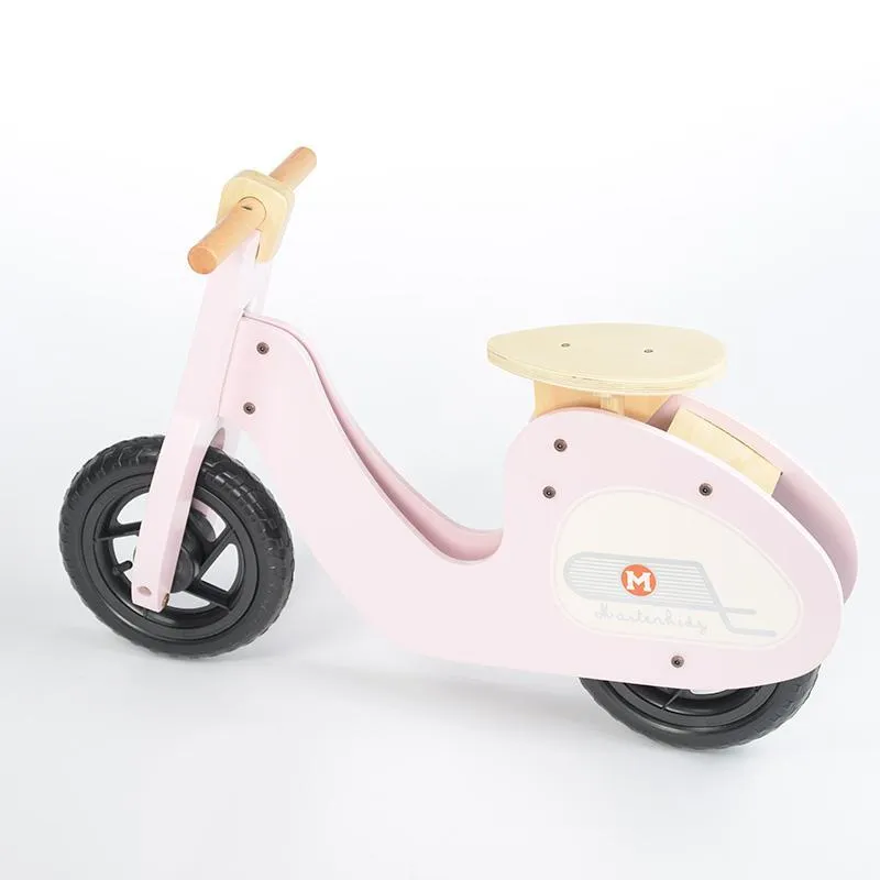 Wooden Balance Bike Retro-Styled Age 3  | Green/Pink