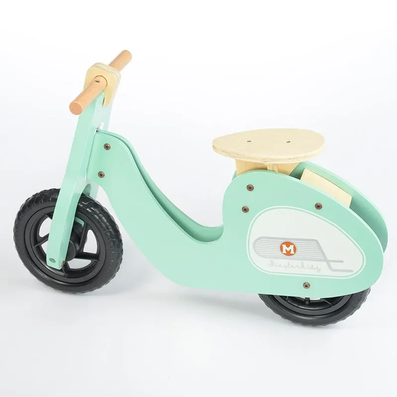 Wooden Balance Bike Retro-Styled Age 3  | Green/Pink