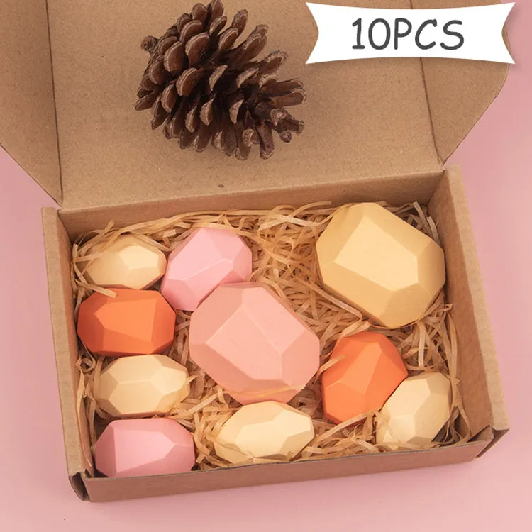 Wooden Building Gems | 10 Pink