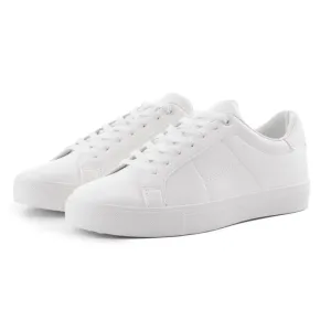 ZARA MINIMALIST TOPSTITCHED SNEAKERS - BONWHT