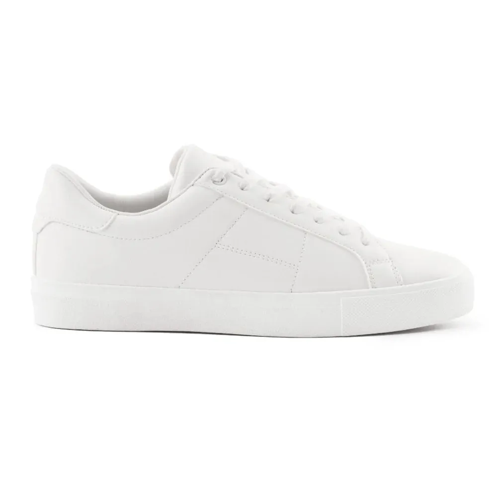 ZARA MINIMALIST TOPSTITCHED SNEAKERS - BONWHT